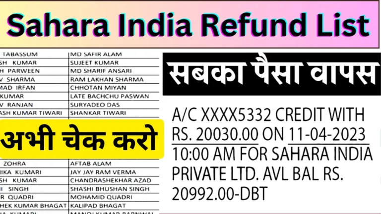 Sahara India Refund List